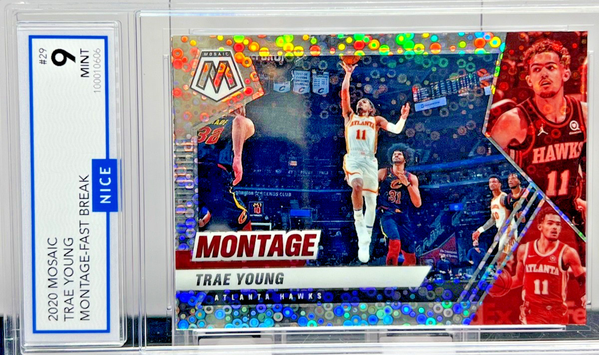 2021-22 Panini Mosaic - Trae Young Montage Fast Break Silver Insert #11 - NICE 9