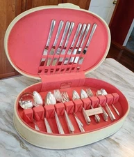 1881 Rogers Oneida Ltd Vintage Brookwood Silver Plate Flatware Set-63 MCM & Box