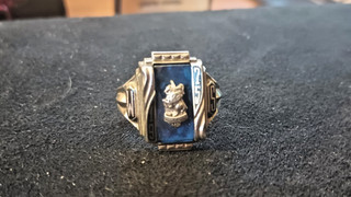 Herff Jones 1975 Nordonia High 10K White Gold Class Ring. "W" & "S" on Face.