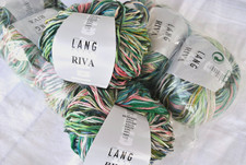 Filati lunghi Riva 500 gr. Fb. 017 verde blu turchese misto cotone. Filo effetto nuovo