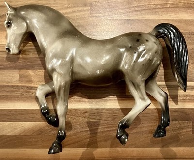 Vintage Not Breyer Glossy Fleck Stallion Horse - Made In Hong Kong
