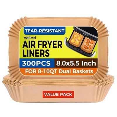 Vailnd 300Pcs Air Fryer Paper Liners Disposable, 8x5.5'' Rectangle Parchment P...