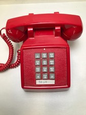 Vintage ITT/Cortelco Red Desk Telephone Touch Tone Push Button 250047-VBA-20M