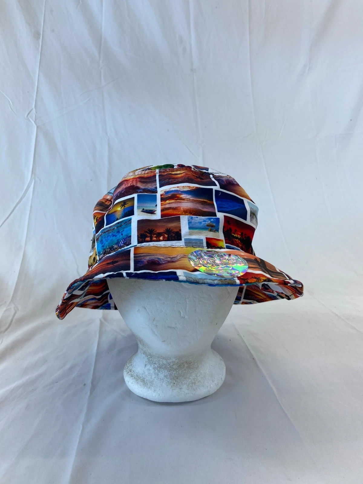 Beach Scenes Bucket Cap Sun Hat Multicolor OSFM Outdoor Wear Sun Shade Casual UV