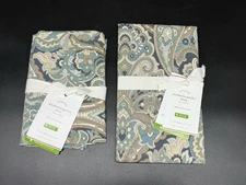 POTTERY BARN MACKENNA PAISLEY SET OF 2 EURO SHAMS NEW W TAGS