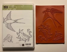 Stampin Up Cheery Chirps New 3 Piece Rubber Stamp Set Christmas Holly Stampin Up Cheery Chirps New 3 Piece Rubber Stamp Set Christmas Holly