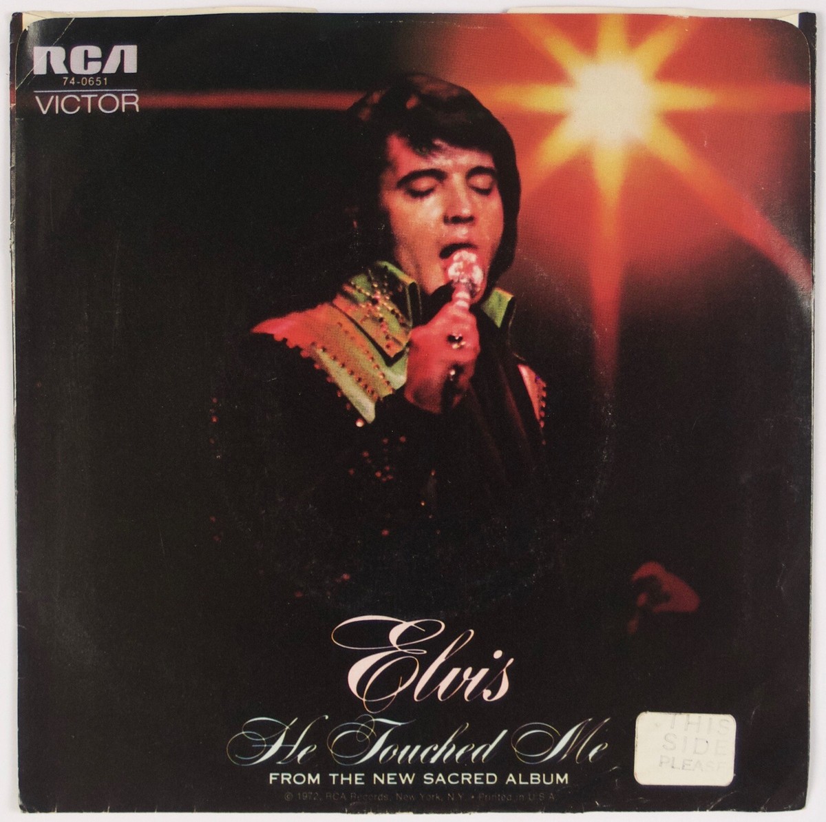 ELVIS PRESLEY: He Touched Me US RCA 74-0651 Rarest Sleeve 45