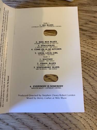 Taj Mahal - Big Blues Live At Ronnie Scott's Cassette Album 1990 VGC - Picture 6 of 6
