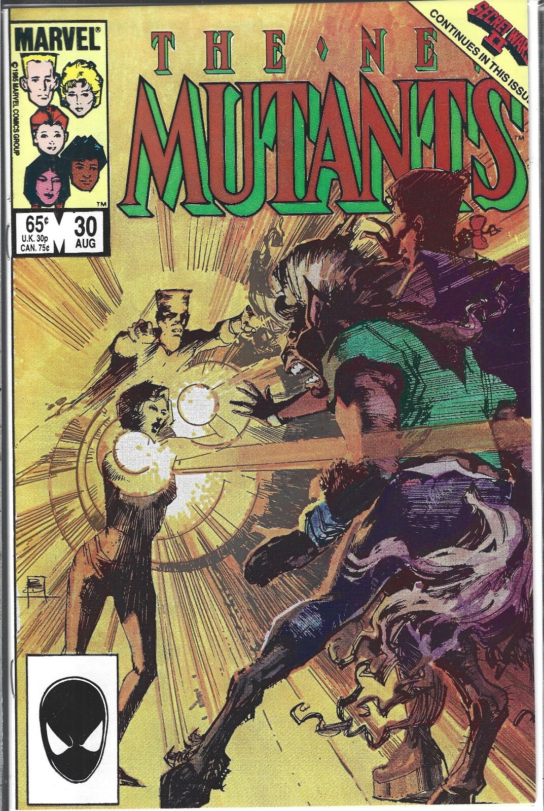The New Mutants #30 (Vf/Nm) High Grade Copper Age Marvel, Secret Wars Ii Tie-In