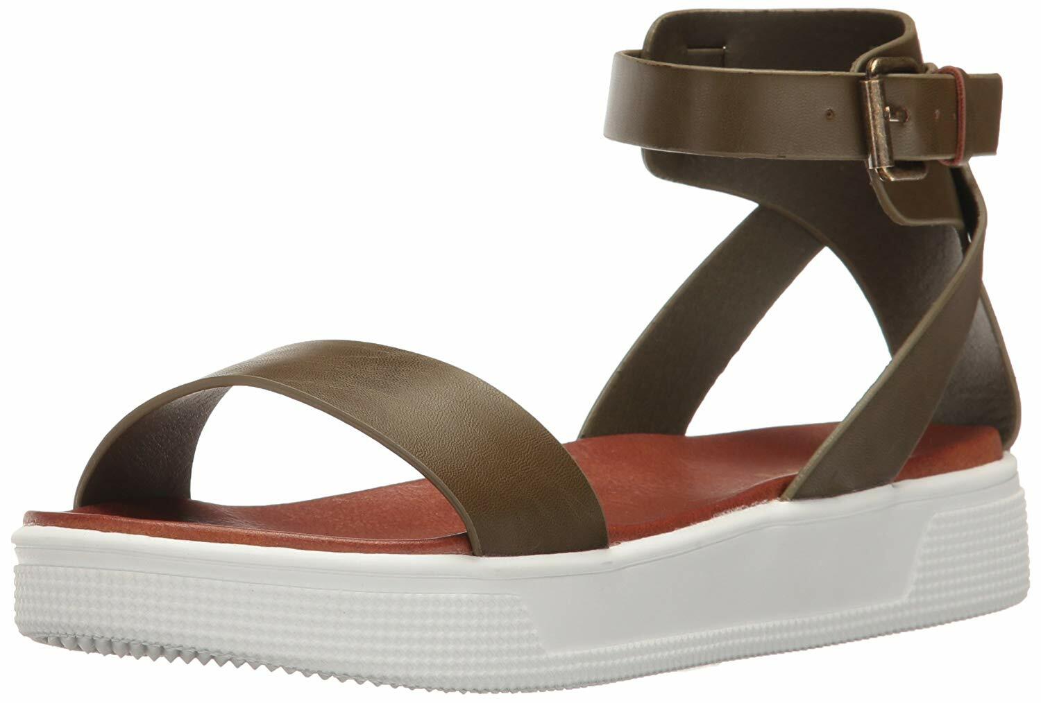 Mia para Mujer Ellen Sandalia plana, Oliva, vjna Mia para Mujer Ellen Sandalia plana, Oliva, vjna
