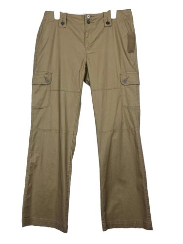 Women's NEW Size 12 Khaki Twill Cargo Pants I.E. Relaxed Straight Leg