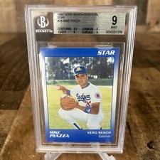 1990 VERO BEACH STAR MIKE PIAZZA #24 RC ROOKIE CARD MINOR LEAGUE DODGERS BGS 9