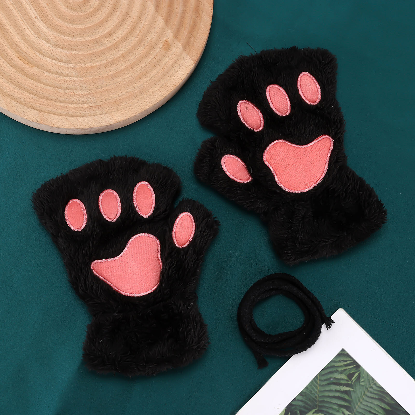 Katzenpfoten-Handschuhe Für Damen - Weiche Plüsch-Fäustlinge Mit 3D-Pfoten Für Cosplay & Party