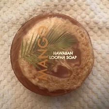 Hawaiian Loofah Soap Mango Made By The Maui Soap Co With Sea Salt & Kukui.
