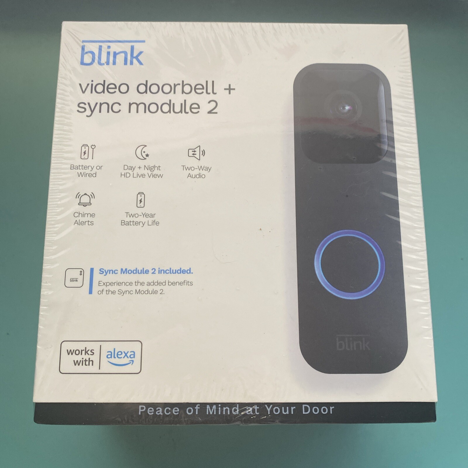 Blink Video Doorbell + Sync Module 2 New Sealed-image