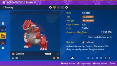 Pokemon Scarlet & Violet Groudon 6IV  Shiny  & Non Shiny Legend Home