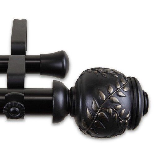 Twig 1" Double Curtain Rod Adjustable Drapery Rod 28-240" (5 sizes, 3 colors) - Picture 2 of 4