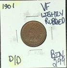 1901 INDIAN HEAD CENT~ VF ~ LIGHTLY RUBBED ~ NICE COIN ~ REF# D/D