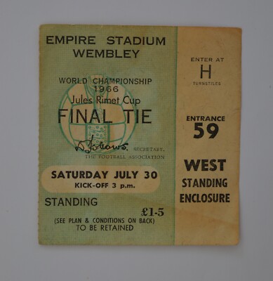 1966 Football World Cup Final Ticket England V Germany EBay UK 1966-football-world-cup-final-ticket-england-v-germany-ebay-uk