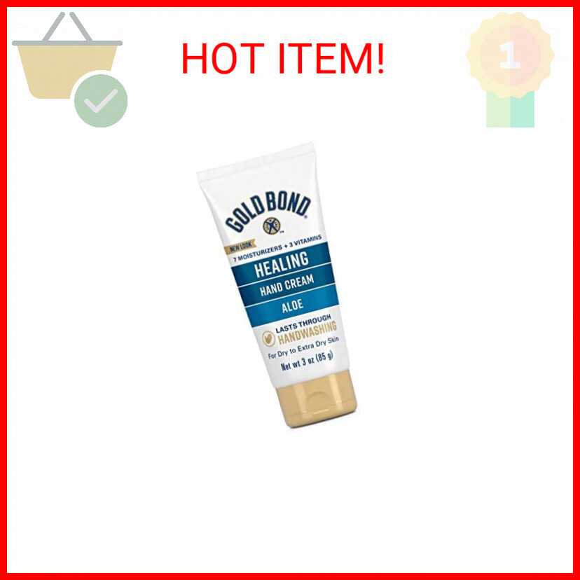 Gold Bond Healing Hand Cream, 3 oz., With Aloe, Moisture That Lasts Through Hand
