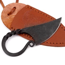 Medieval Hand Forged Scandinavian Pocket fixed blade neck knife w/ sheath