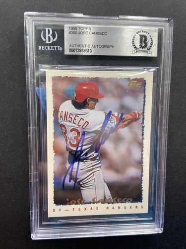 Jose Canseco auto 1995 Topps #300 SIGNED Baseball Card Beckett BGS Authentic