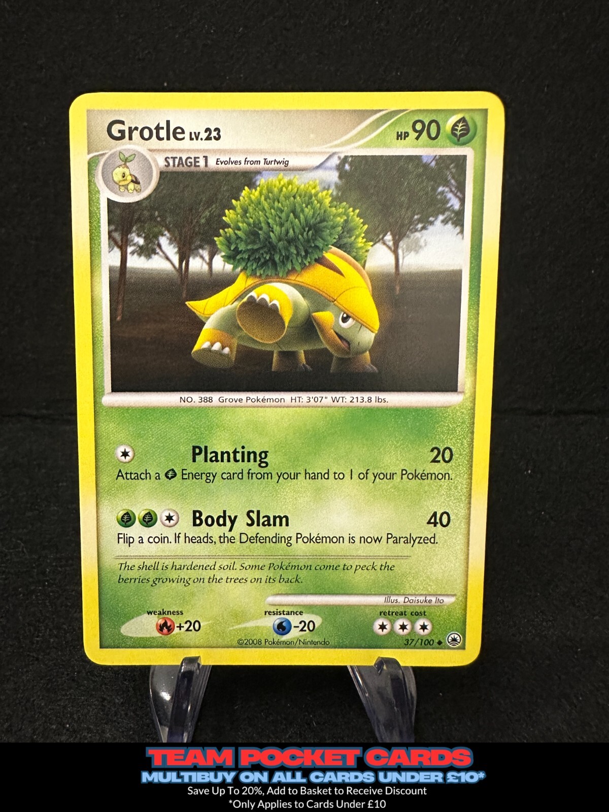 Grotle 37/100, Majestic Dawn, Pokemon, LP