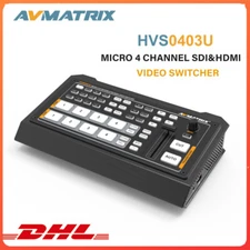 Avmatrix HVS0403U Micro 4 Channel SDI & HDMI Video Switcher for Live Streaming