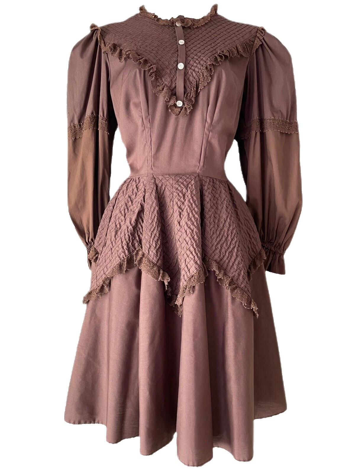 Ropa Vintage de encaje Edwardian 1970s para Mujer