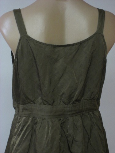 EILEEN FISHER Acero Satén Cuello en V Imperio Cintura Envolvente 2 4 Nuevo con etiquetas $318 - Imagen 5 de 7