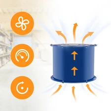 16" Axial Fan Cylinder Pipe Spray Booth Paint Fumes Exhaust Fan Exhaust