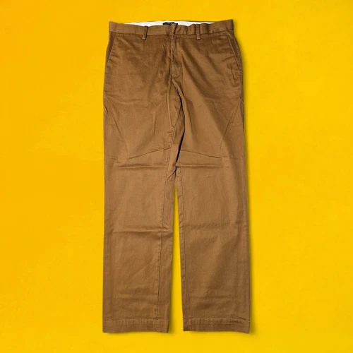 Banana Republic Emerson Chino Pants Mens 35x32 Mocha Brown Stretch Straight Fit