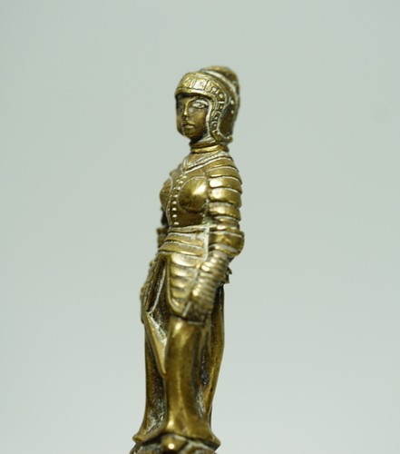 19c. French Romantic Dagger Knife Cast Bronze Woman Knight Sword Serpents Snakes - Picture 7 of 15