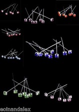 Diamante Luxury Crystal Pins Diamonte 72 High Quality 4cm/1.5" Red Blue Purple