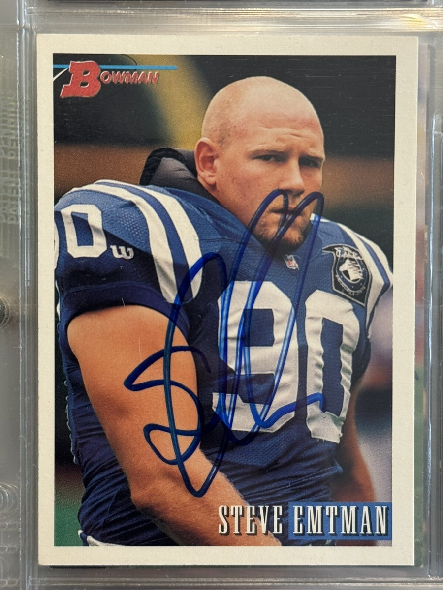 Immaculate Cameron Thomas RCスニーカーパッチサイン 1993 Bowman Steve Emtman #245 Indianapolis Colts Signed AUTO NFL