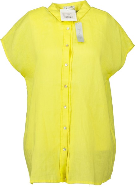 Neu! Chelsea Rose Damen Leinen Bluse äRmellos, Zitronengelb, Gr. 38-image