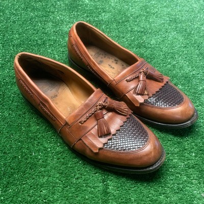 ALLEN EDMONDS CODY LEATHER TASSELS LOAFERS 10.5 D ALLEN EDMONDS CODY BLACK LEATHER WEAVE KILTIE TASSEL LOAFERS  main image 3