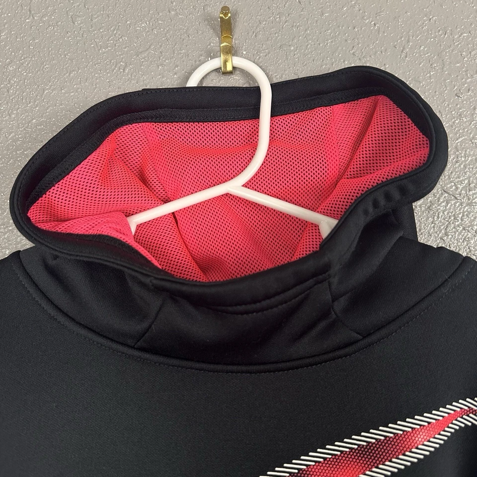Sudadera con Capucha Nike Dri Fit Logo Térmico Negra Rosa Juvenil Talla Grande Foto 3 de 4