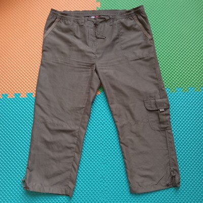 Stooker Womens Cargo Capri Crop Pants Lightweight Size EU 44-46 US XL 38'' Waist