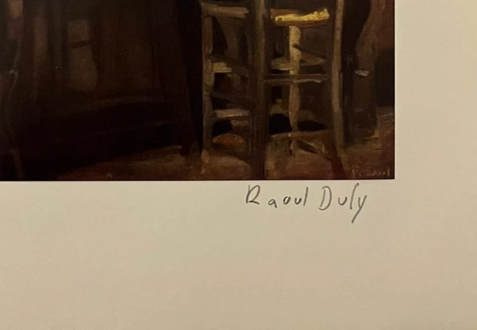 Raoul Dufy Impressão Original Assinada à Mão com Certificado de Autenticidade e +US$ 3.500 USD Avaliação Incluída - Imagem 4 de 4