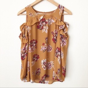 mustard chiffon top