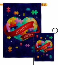 World Autism Garden Flag Support Awareness Decorative Gift Yard House Banner