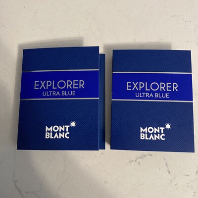 2X Mont Blanc Explorer Ultra Blue Eau de Parfum EDP Sample Spray .06oz, 2ml