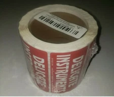 DELICATE INSTRUMENTS Stickers Labels. Style 104 LabelMaster (3" x 5"). New