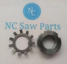 Hollymatic Hi Yield 16 Meat Saw Upper Wheel Shaft Lock Washer and Nut 