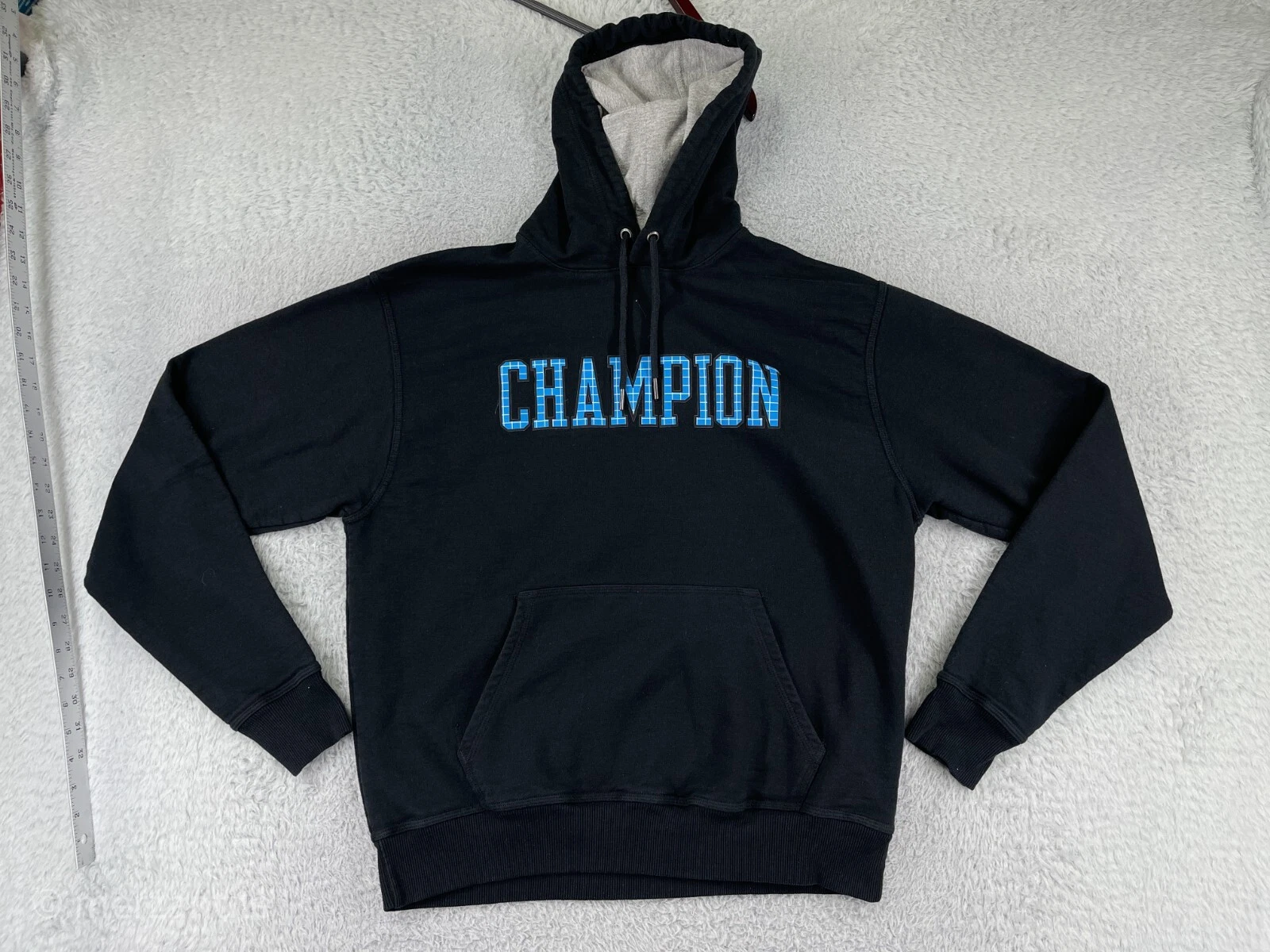 Champion Sweater Mens Large Black Hoodie Pockets Lightweight Active Wear