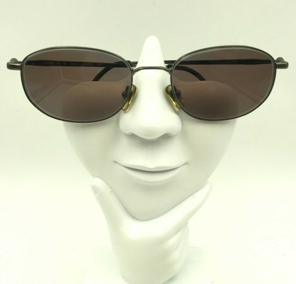 Vintage Ralph Lauren Chaps 41 Gray Metal Oval Sunglasses Hong Kong