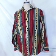 Vintage Wrangler Men s Size XL Pearl Snap Shirt Western Aztec Brushpopper