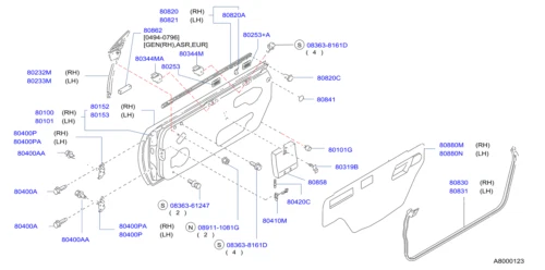 Nissan Genuine OEM S14 240SX 95-98 NX 91-93 Sentra 91-94 Door Hinge U＆L SET - Image 3 of 4