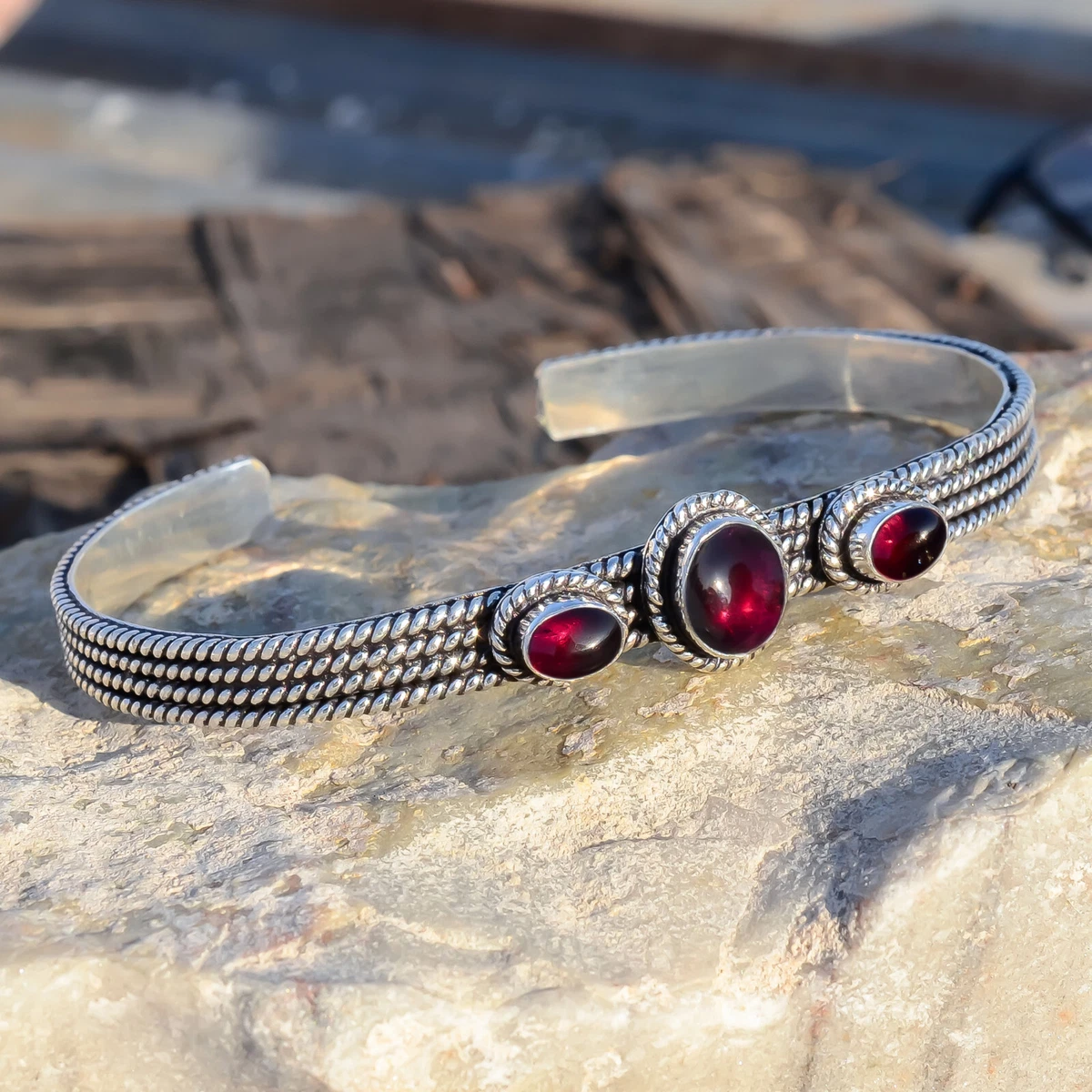 Garnet cuff bracelet deals